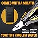 Mini Multitool Knife 12 in 1 Small Pocket Multi Tool with Knife and Pliers - Best Small Multi Purpose All in One Utility for Men & Women - Best Gear Accessory for EDC Work Camping Hiking 2229