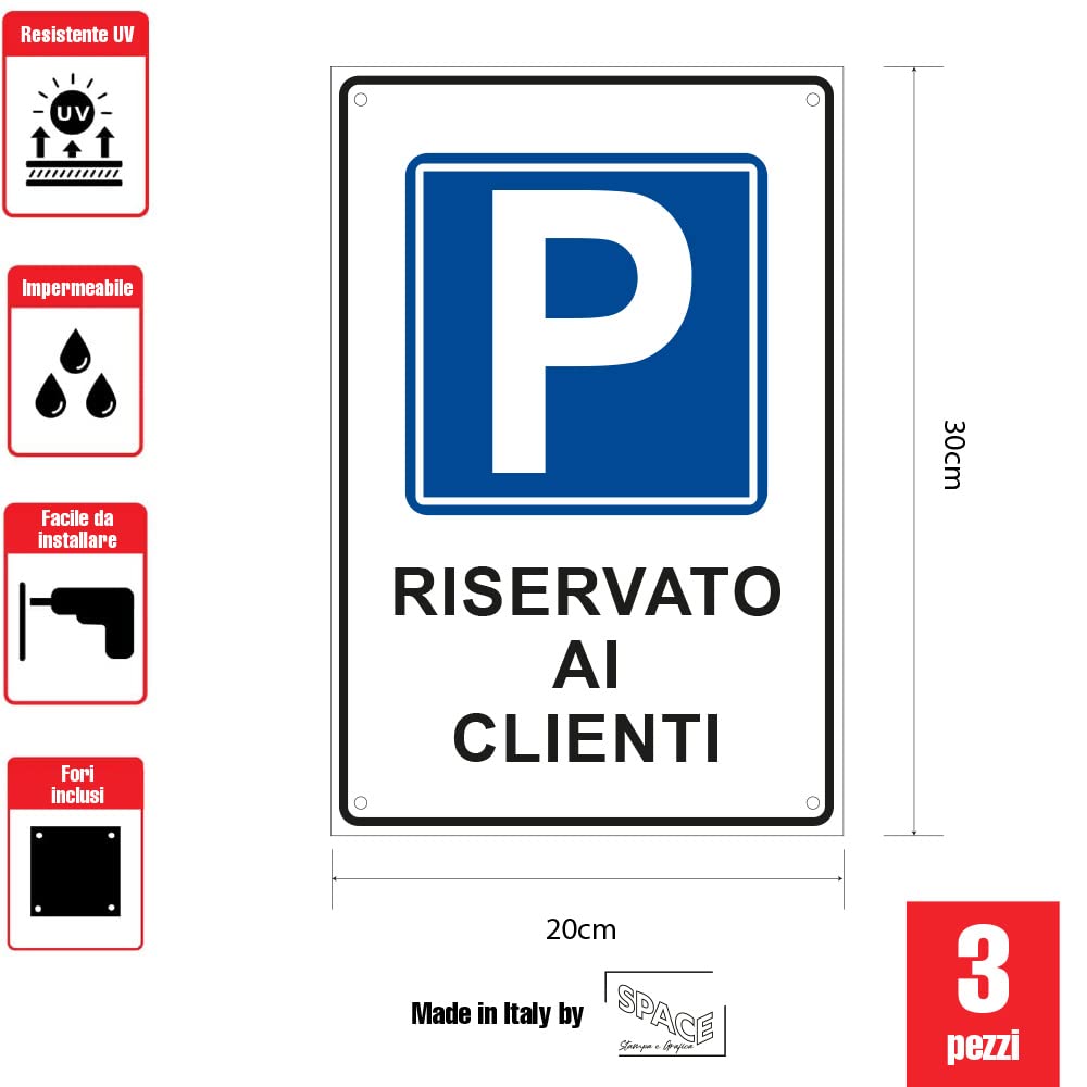 Cartello Divieto Di Sosta Parcheggio Privato In Alluminio 30x20 Cm - Resistente UV, Antiruggine, Con Fori