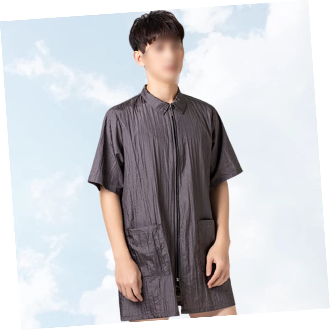 FRCOLOR Ensemble de 2 Vêtements de Travail à Manches Courtes pour Homme Et Femme Gris avec Capillaire