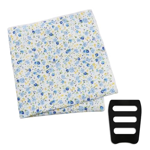 Image of Floral Pocket Squares for Men with Holder Printed Flower Mens Handkerchief Cotton Suit Pocket Hanky for Wedding