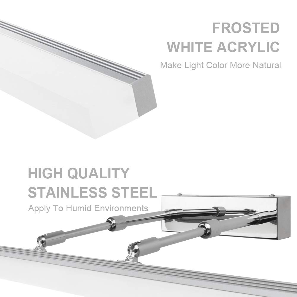 Klighten Lampe pour Miroir LED Salle de Bains IP44 24W 1560LM Lampe Miroir Applique Murale Intérieure Moderne Luminaire Salle de Bain Blanc Neutre 5500K 100CM