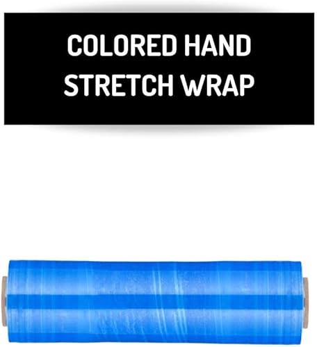Miniatura 2 de PSBM - Envoltura elástica azul, paquete de 4, 18 pulgadas x 1500 pies, calibre 80, rollos de película elástica a mano tintadatransparente para