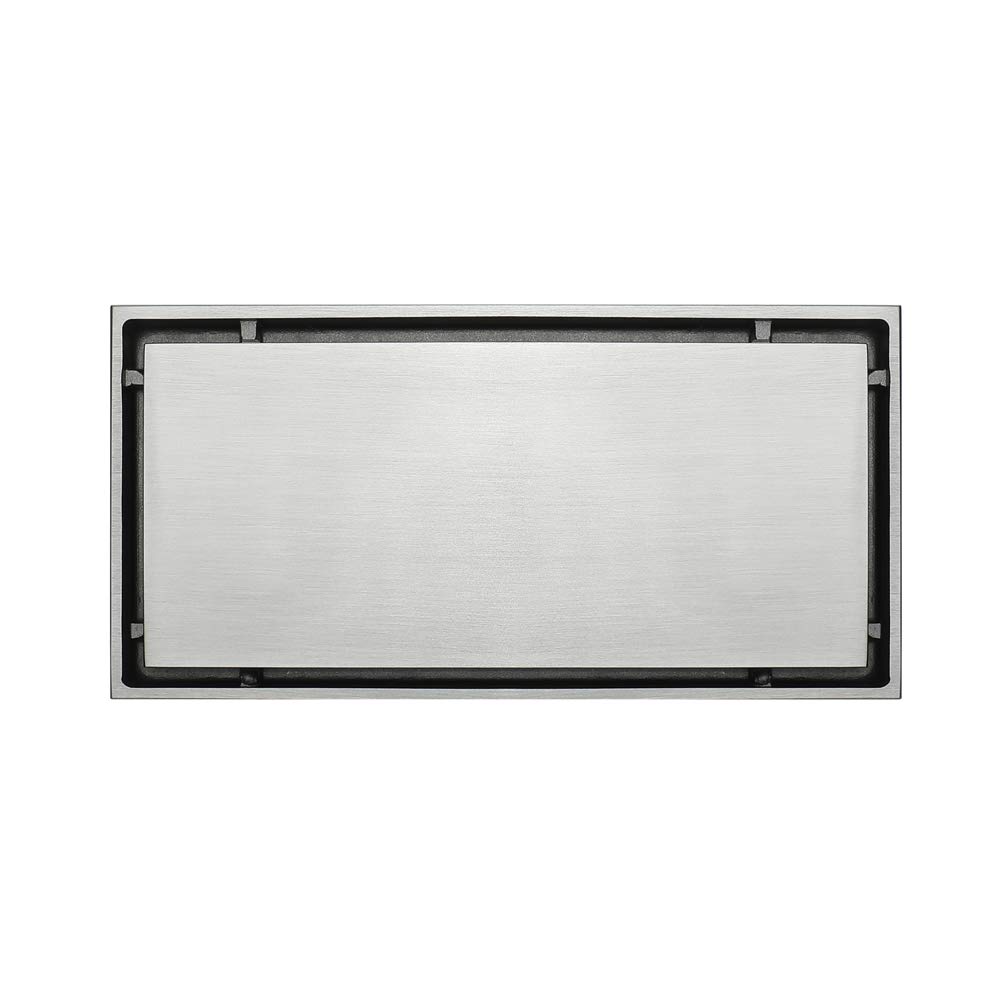 Siphon de sol en cuivre style miroir rectangulaire et bonde de drainage premium dissimulée
