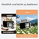 Kleines Radio mit Solarpanel & 1200mAh Akku, AM/FM/SW1-6 Empfänger mit 8W-Lautsprecher/TWS/USB/TF/Taschenlampe, Suitcase Kofferradio mit Bluetooth für Camping, Notfälle und Outdoor (Schwarz)