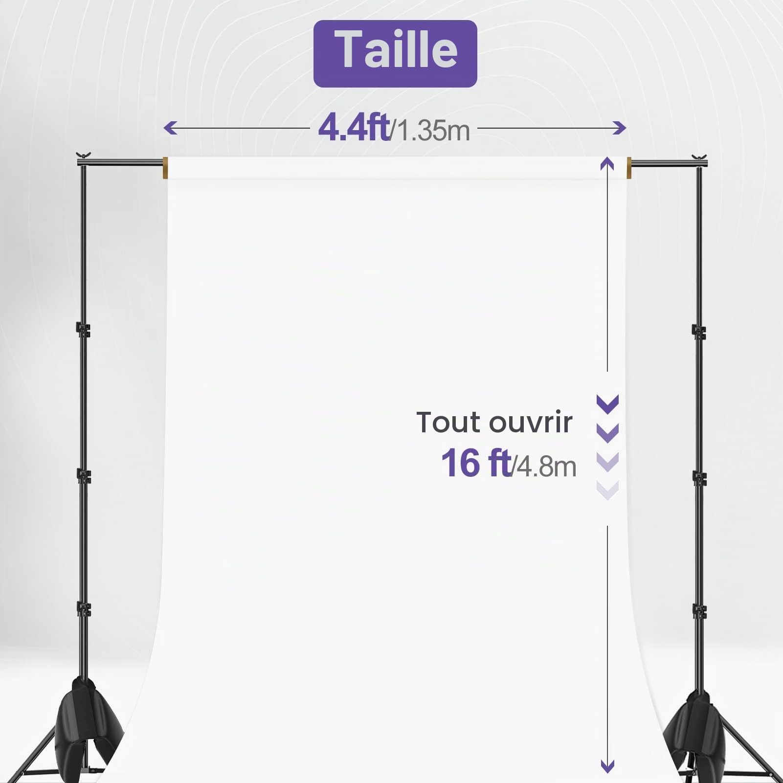 EMART Toile de Fond Blanc Papier Fond Photo Studio 1,3 x 4,9 m