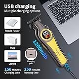 KEMEI 1784 Professional Hair Clipper for Men, Cordless Electric Beard Trimmer Men, Zero Gapped T-Blade Hair Trimmer with LED Display and 3 Guide Combs - Image 4