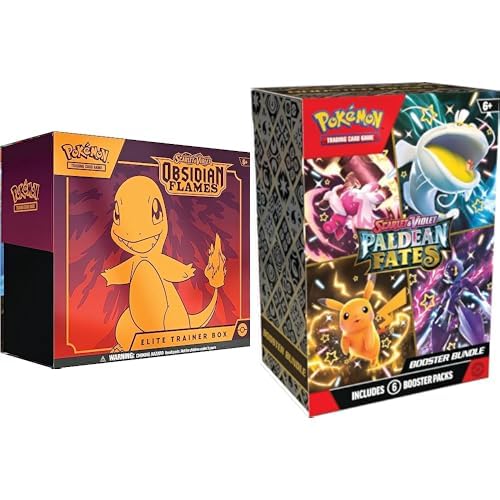 Pokémon TCG: Scarlet & Violet—Obsidian Flames Elite Trainer Box (9 Booster Packs & TCG: Scarlet & Violet—Paldean Fates Booster Bundle (6 Booster Packs)