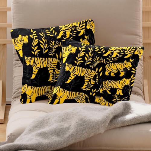 Housse coussin velours tigre 50x50 cm pour rénover votre intérieur - 3