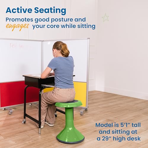 Image of ECR4Kids ACE Active Core Engagement Wobble Stool, 18-Inch Seat Height, Flexible Seating, Grassy Green