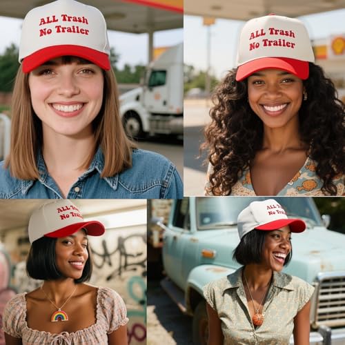 Funny Trucker Hats Embroidered Vintage Snapback Hat for Women Put It On My Husband's Tab Hats Gag Gifts Baseball Cap Red