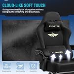 GTPLAYER Gaming Chair Fabric with Pocket Spring Cushion, Big and Tall Gamings Chairs 350LBS High Back Computer Chair with Footrest for Adults Lumbar Support Swivel Game Chair for Office Gaming Black - Image 4