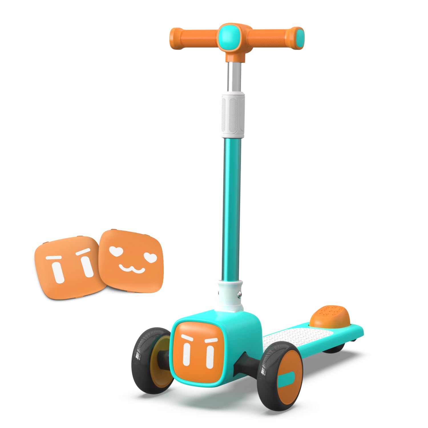 JOYRO Kids Scooter, 3-Wheel Foldable Scooter, Toys and Gifts for Boys and Girls Aged 3+, Extra-Wide Non-Slip Deck, 3 Adjustable Height Levels, LED Light-Up Wheels, Max Load 50 kg (Green)
