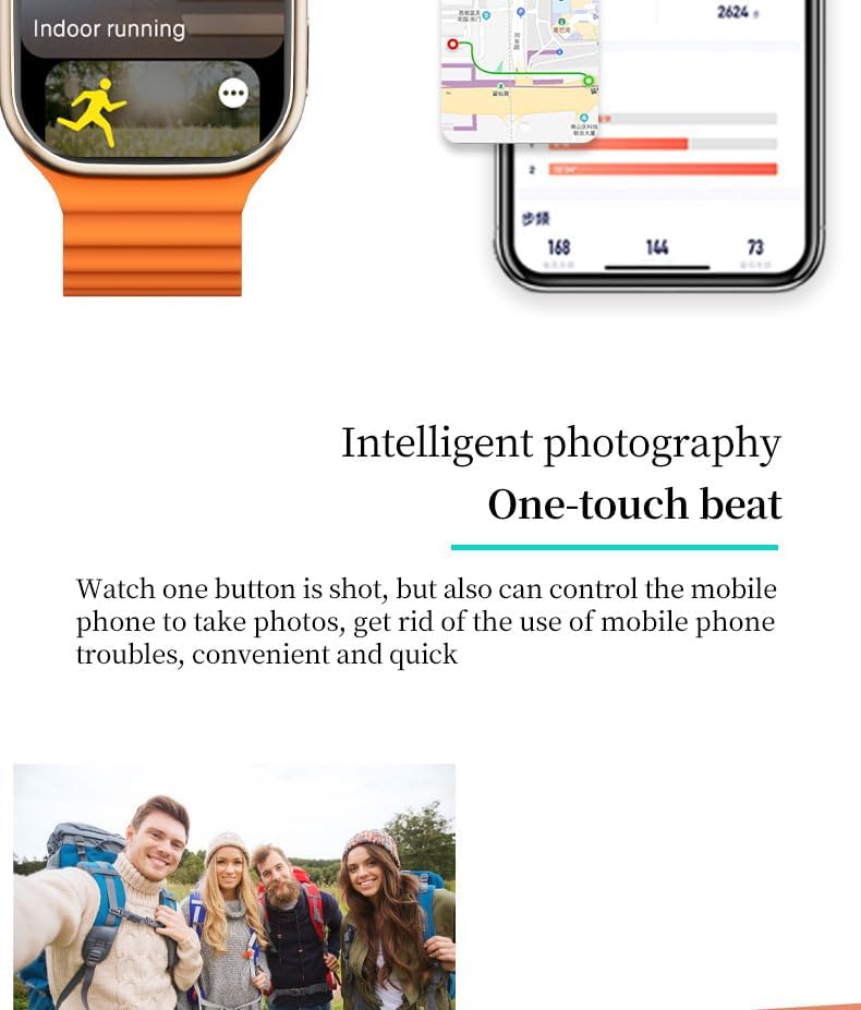 X9 Pro Smartwatch showing indoor running mode and GPS map