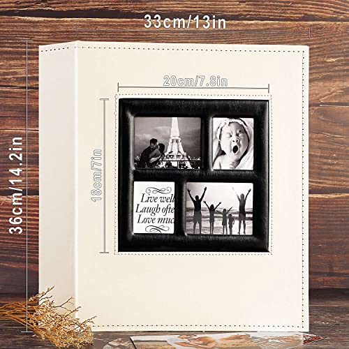 Image of Ywlake Photo Album 4x6 500 Pockets Photos, Extra Large Capacity Family Wedding Picture Albums Holds 500 Horizontal and Vertical Photos Beige