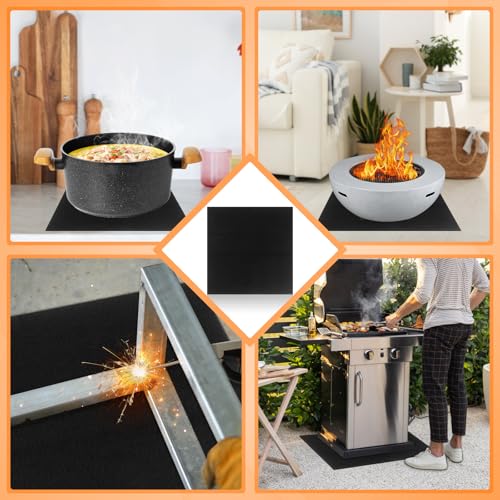 BEENNA Feuerfeste Unterlage, 30x30 cm Hitzeschutzmatte Hitzebeständig bis zu 1000°C, Hitzebeständige Unterlage aus Carbonfaserfilz Ideal für Brandschutz und Hitzebeständigkeit