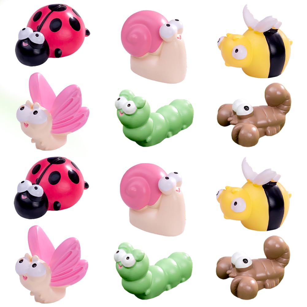 12pcs Insect Toys Set Include Butterfly Scorpion Caterpillar Snail Honeybee Model,Simulation Animal Figures Toy, Insect Cake Topper Early Animal Educational Toys Birthday Gift for Kids