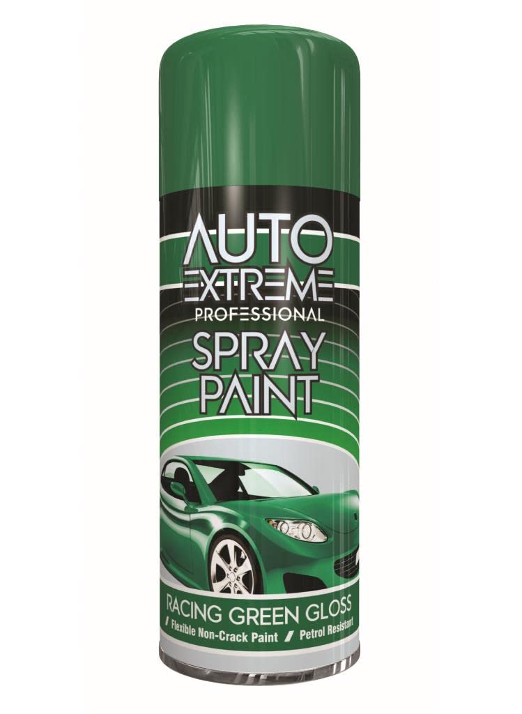 AlezyB - 2 x Auto Extreme Racing Green Spray Paint 400ml Professional Quality, Perfect Finish Multipurpose Aerosol for Cars, Bikes,Vans, Metal, Wood