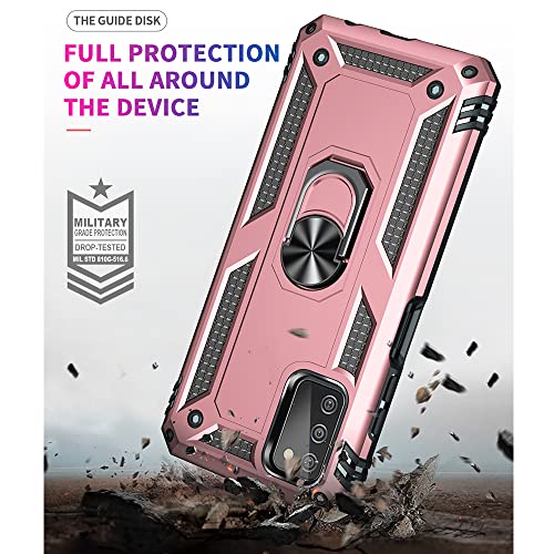 Samsung Galaxy A03s Case with HD Screen Protector, Ring Shockproof Protective Case, Rose Gold - image 2