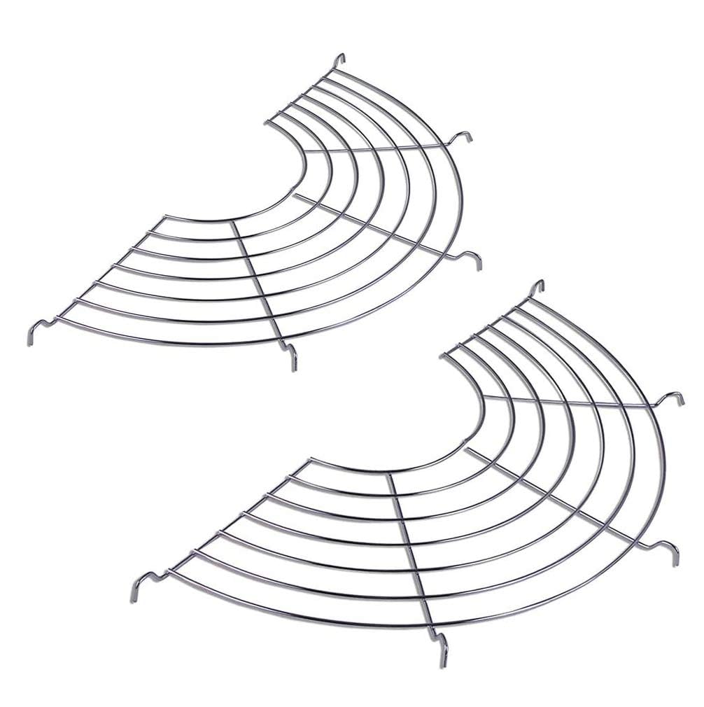 Stainless-Steel Semi-circular Oil Drain Rack – 2pcs Home Baking Cooking Oil Drip Filter For Tempura, Fried Food (34cm)