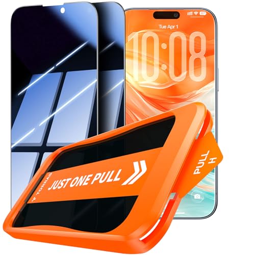 TORRAS für iPhone 17 Pro Max für Panzerglas Sichtschutz [Full Screen] Privacy Schutzfolie für iPhone 17 Pro Max Kratzfest 9H+ Schutzglas 0 Blasen Einbaurahmen [TOP 9H+ Bruchsicheres] 2 Stück