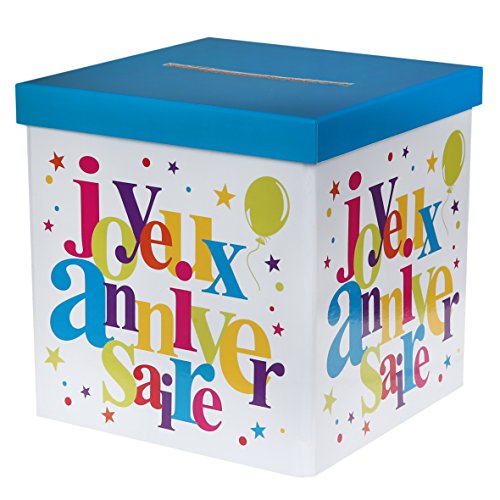 Santex 4761-99 Tirelire Festif Motif Joyeux Anniversaire Carton Multicolore 30 x 30 x 3,5 cm