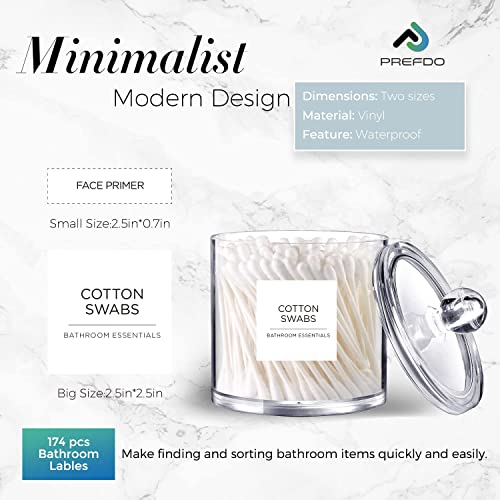 174 Bathroom Organization Labels, Prefdo White Minimalist Water/Oil Resistant, Self Adhesive Home Organizing Stickers for Laundry Room,Linen Closet,Bathroom,Cleaning Supplies - Image 2