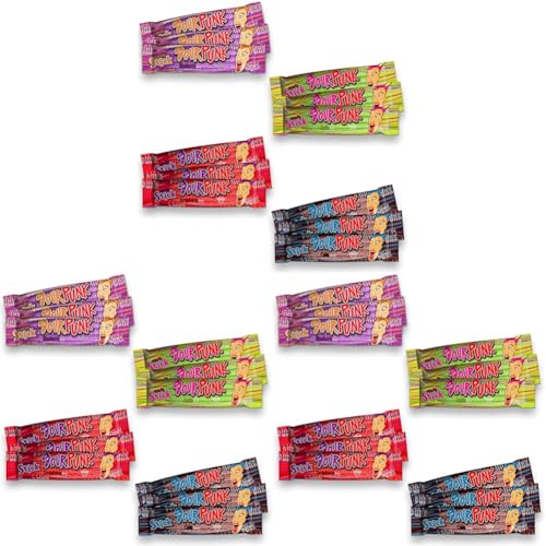 Image of Sour Punk Mix Chewy Candy Jelly Sticks 40g X 12 Pcs (Strawberry, Apple, blueberry & Cola) (Pack of 3)