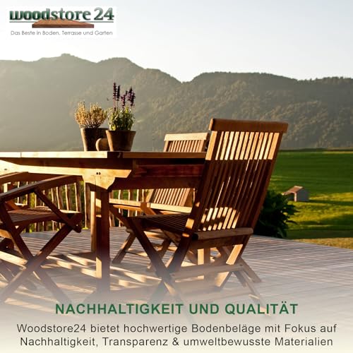 Woodstore24 WoodoRhodos Muster ca. 20 cm - Braun - Bodenbelag Terrasse - Rutsch- & Wetterfest - Breite: 120 mm, Stärke: 20 mm