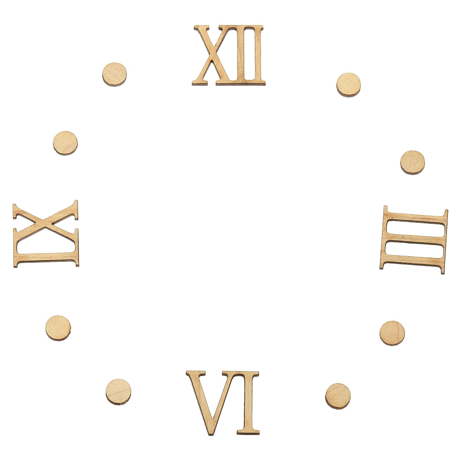 PATIKIL Kit Numeri Orologio In Legno, 1.18 Pollici Accessori Numeri Orologio Autoadesivi Per Sostituzione Numeri Orologio Digitale Fai Da Te, Numeri Romani/Punti Verticali