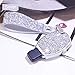 Royalfox(TM) Luxury 2 3 Buttons 3D Bling Girl Smart keyless Entry Remote Key Fob case Cover for Mercedes-Benz A C E S Class Series,GLK CLA GLA GLC GLE CLS SLK AMG Series,with Keychain (Silver)