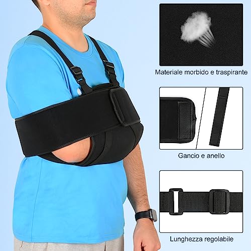 supregear Braccio Sling Spalla Immobilizzatore, Regolabile Spalla Supporto Ergonomico Rotatore Cuffia Brace Comodo Traspirante Giorno Notte Braccio Swathe Spalla Supporto Brace per Uomini e Donne