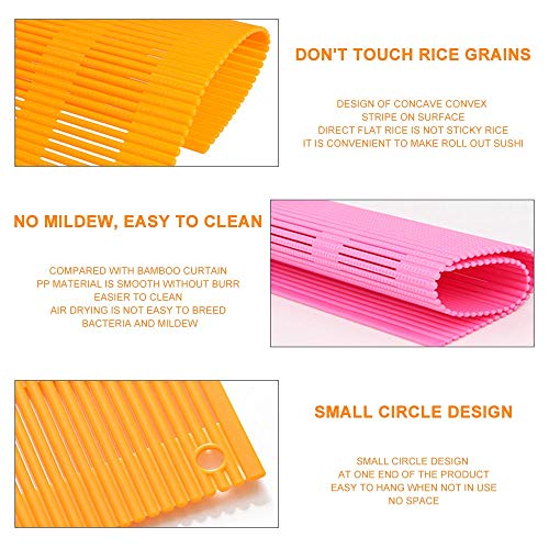 Mwellewm 3Pcs Kitchen Sushi Rolling Mat Non Stick Sushi Making Kit Japanese Plastic Sushi Roller Maker Homemade For Home Kitchen Diy Sushi Tool Plate Mat thumb #5