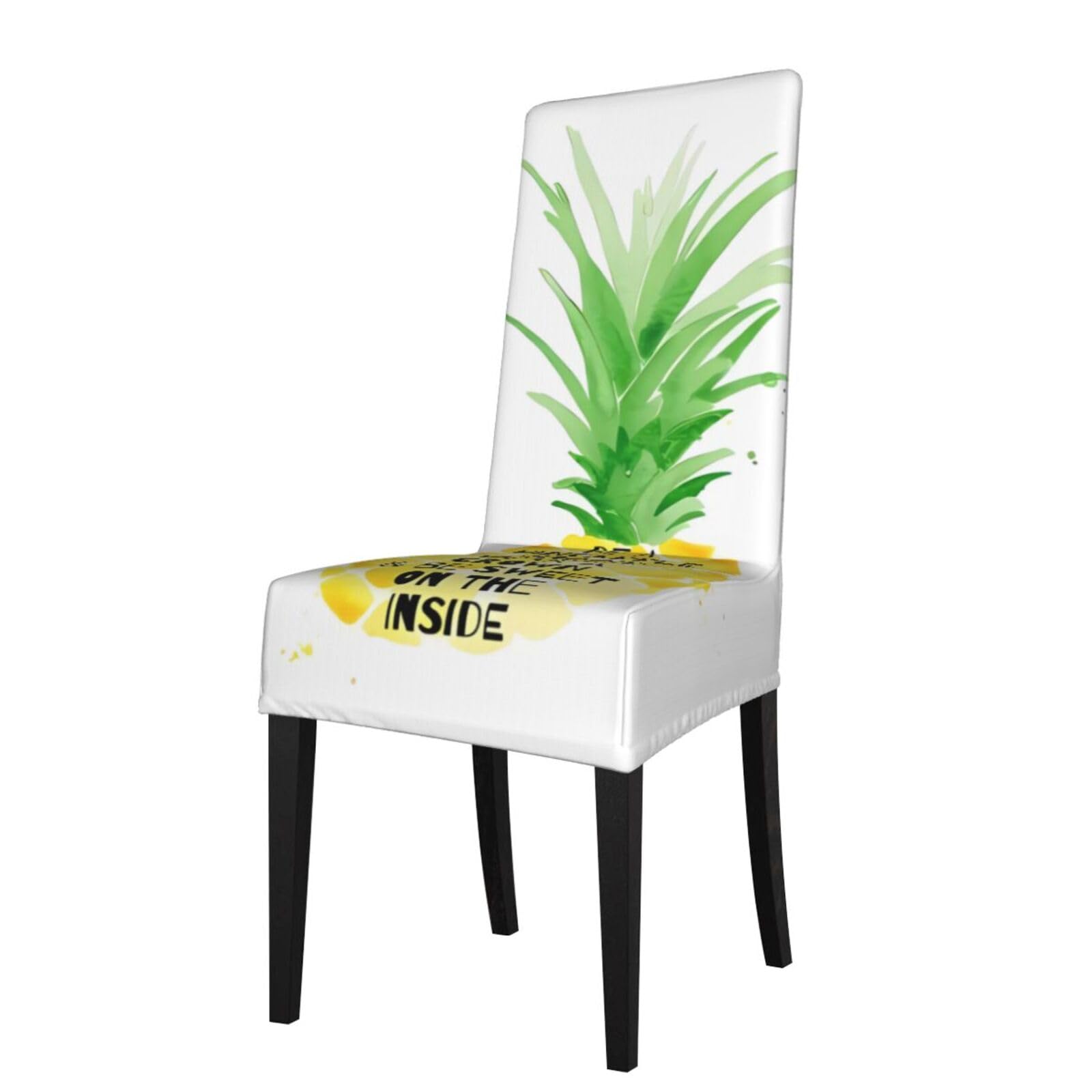 WHJDPP Be a pineapple Prints Dining Chair Throw Covers – Stretchy & Wrinkle-Resistant Seat Layers for Home, Hotel, and Event Decor