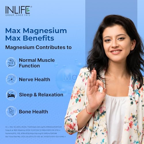 Image of INLIFE Magnesium Complex 2000mg, 5x Salts Glycinate L-Threonate Citrate, Zinc Vitamin C D3 B12, Muscle Nerve & Energy, 60 Tablets (Pack of 2)