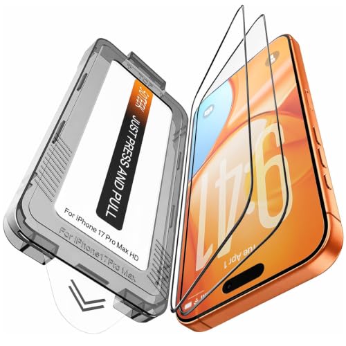 HD Clear Screen Protector for iPhone 17 Pro Max, Anti Blue Light, 2 Pack | Dual...