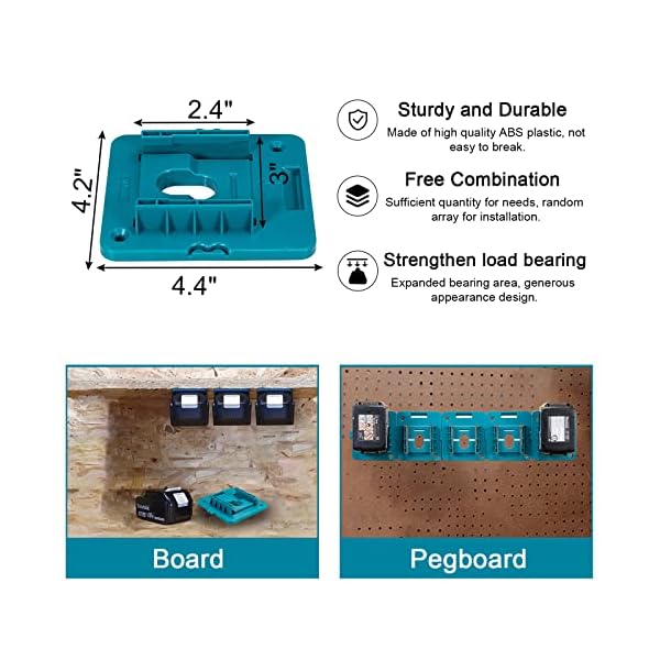 Batteriehalter für Makita 18 V Batteriehalterungen, Dock-Halter, passend für BL1860, BL1850, BL1840, BL1830 (mit 10 Schrauben), 5 Stück – Bild 3
