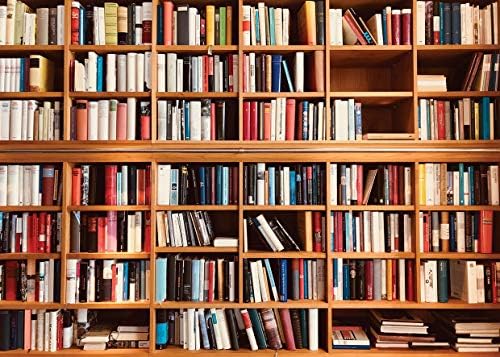 AIIKES 7x5FT Bookcase Photography Backdrop School Library Study Bookshelf Scene Children Photography Backgrounds Customized Photographic Backdrops for Photo Studio 11-440