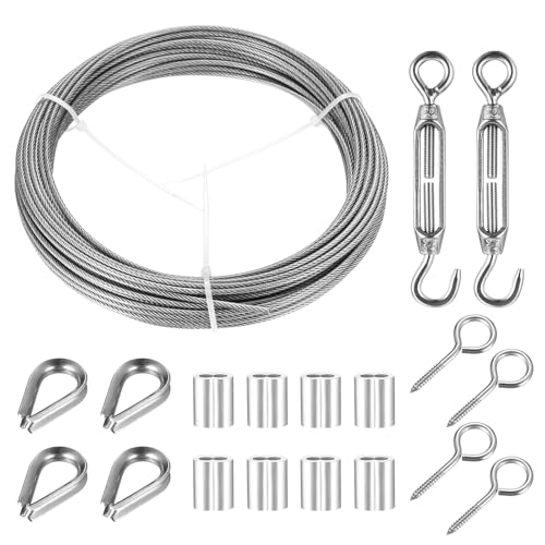 Drahtseil 2mm x 15M Edelstahlseil Set, Edelstahl Spanndraht,...