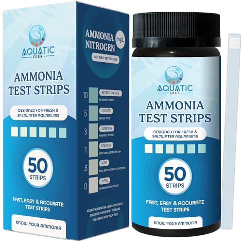 Image of Aquarium Ammonia Test Strips (50 Pack) - Fast & Accurate Ammonia Testing for Freshwater & Saltwater Fish Tanks - Easy-to-Use Test Kit to Detect Harmful Ammonia Levels & Keep Your Fish Healthy