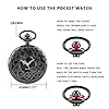 Tiong Gears Quartz Pocket Watch Vintage Hollow Steampunk Pocket Watch and Chain Roman Numerals for Men Women #3