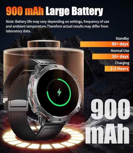 Image of Smart Watches for Men with 900mAh(60+Standby),1.73 inch AMOLED Reloj Inteligente para Hombre with Bluetooth Call,110+ Sports Mode Fitness Tracker /Heart Rate Sleep Health Monitor /Android iOS Smart watch