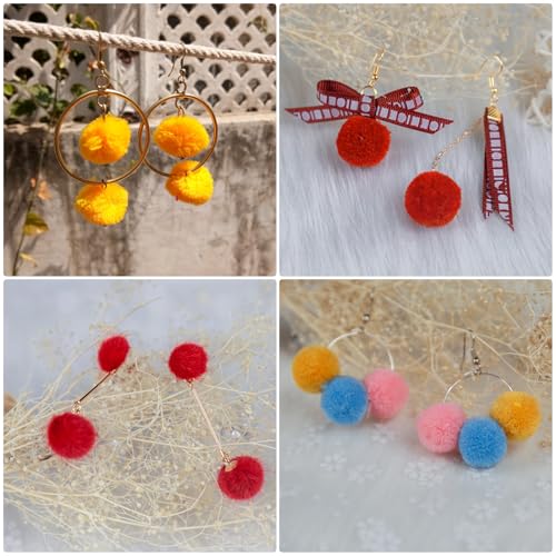 Breloques pompons en forme de petites boules bleu pour bijoux artisanaux - 6