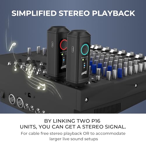 SINWE P16 Wireless Bluetooth 5.3 XLR Receiver - 24bit/48kHz 160ft Range & 15H Battery,Bluetooth Adapter for Speakers, Audio Mixer, PA Systems, DJ Systems (USB-C Rechargeable)