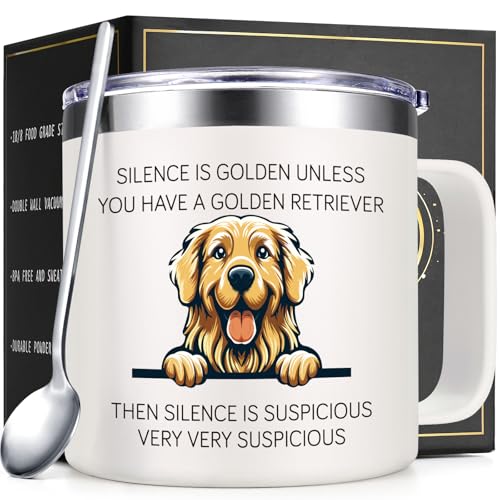Lifecapido Golden Retriever Gifts, Silence is Golden Unless You Have