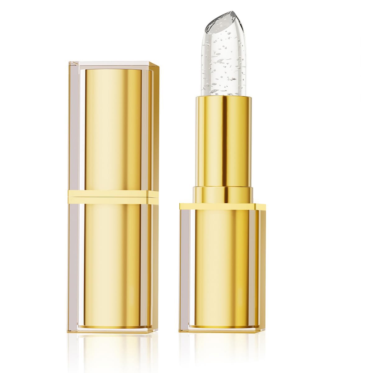 Color Changing Lipstick, Long-Lasting Moisturizing Formula, Gold Crystal Ph Lipstick Color Changing Kiss-Proof Magic Lip Glossy Shine Lip Gloss for Women (Silver)