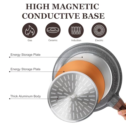 image for SENSARTE Nonstick Frying Pan Skillet with Lid, Omelet Pan with Cover, 