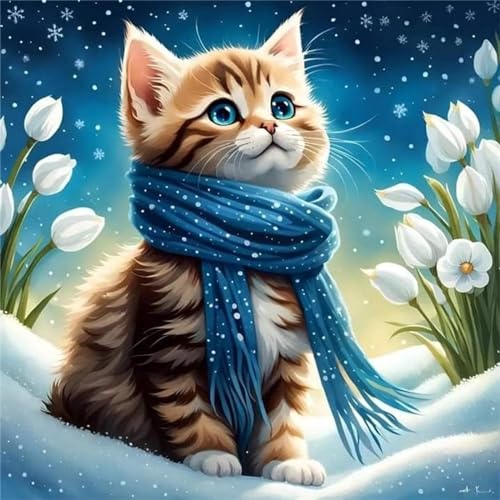 Kit Complet Diamond Painting Chat pour Sublimer votre Salon en Mosaïque 5D