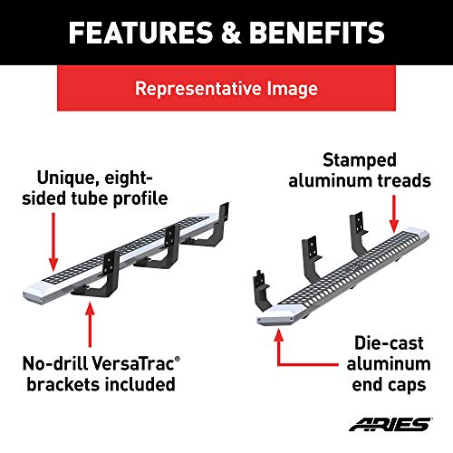 ARIES 2555044 Estribos Laterales de Aluminio Cromados para Camioneta miniatura 4