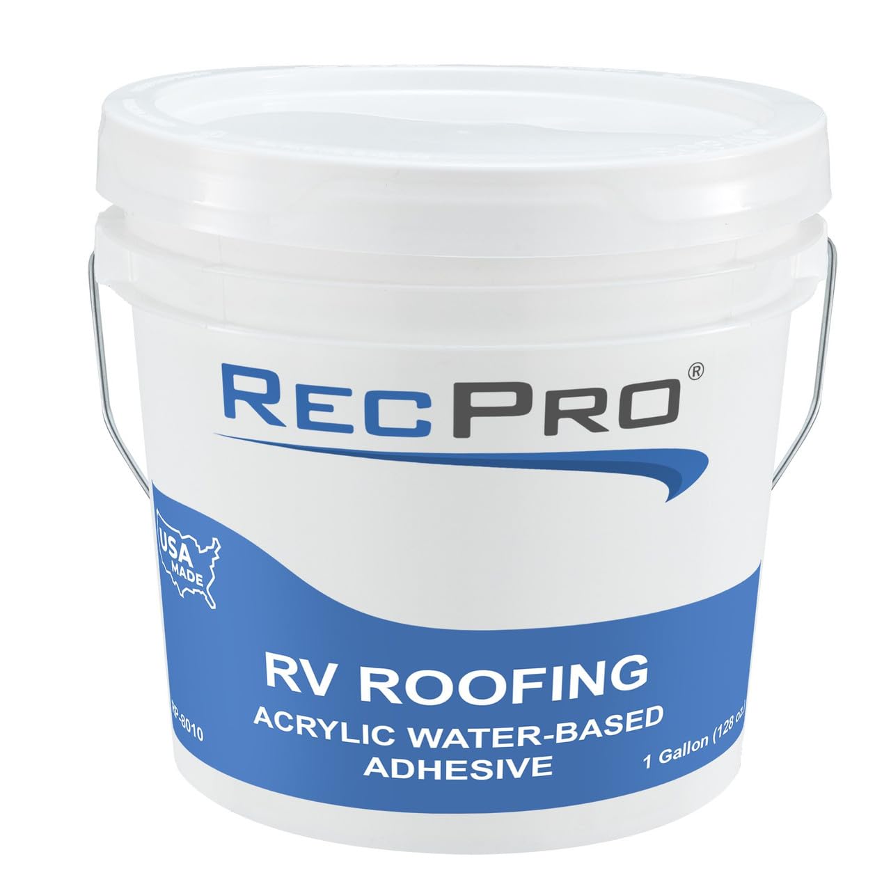 RecPro RV Rubber Roof Adhesive 8010 | 1 Gallon | Water-Based Universal RV Roof Glue | RV Adhesive (1 Gallon) | Made in USA
