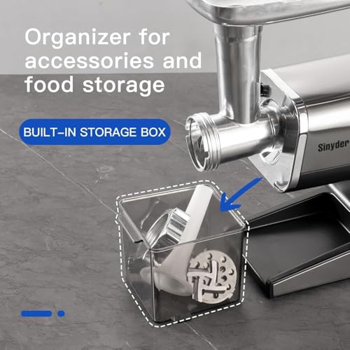 Image of Electric Meat Grinder,3000 Max 304 Stainless Steel Meat Mincer Accessories with 2 Blades,3 Grinding Plates,3 Sausage Stuffer Tubes & Kubbe Kit for Home & Kitchen Use